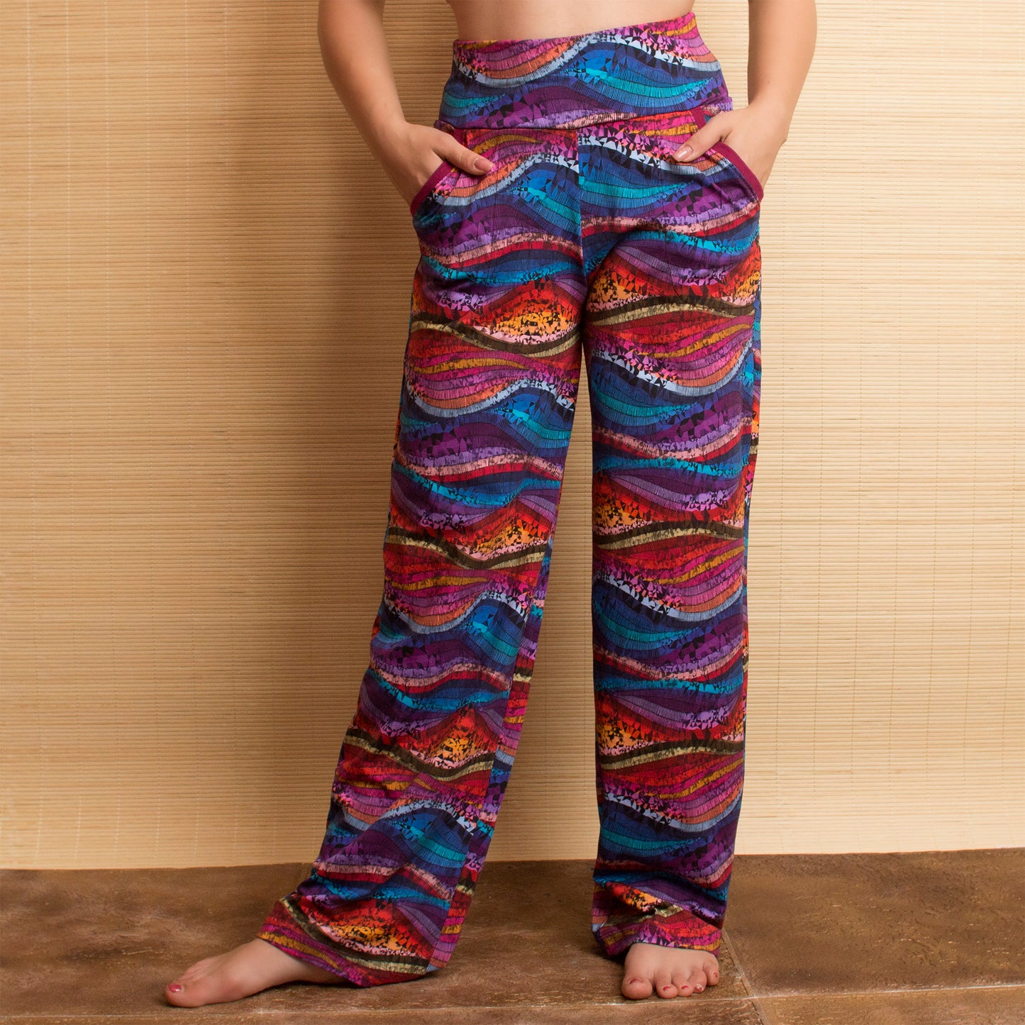 Színes Multicolor Hullám - Pamut Baggy Nadrág