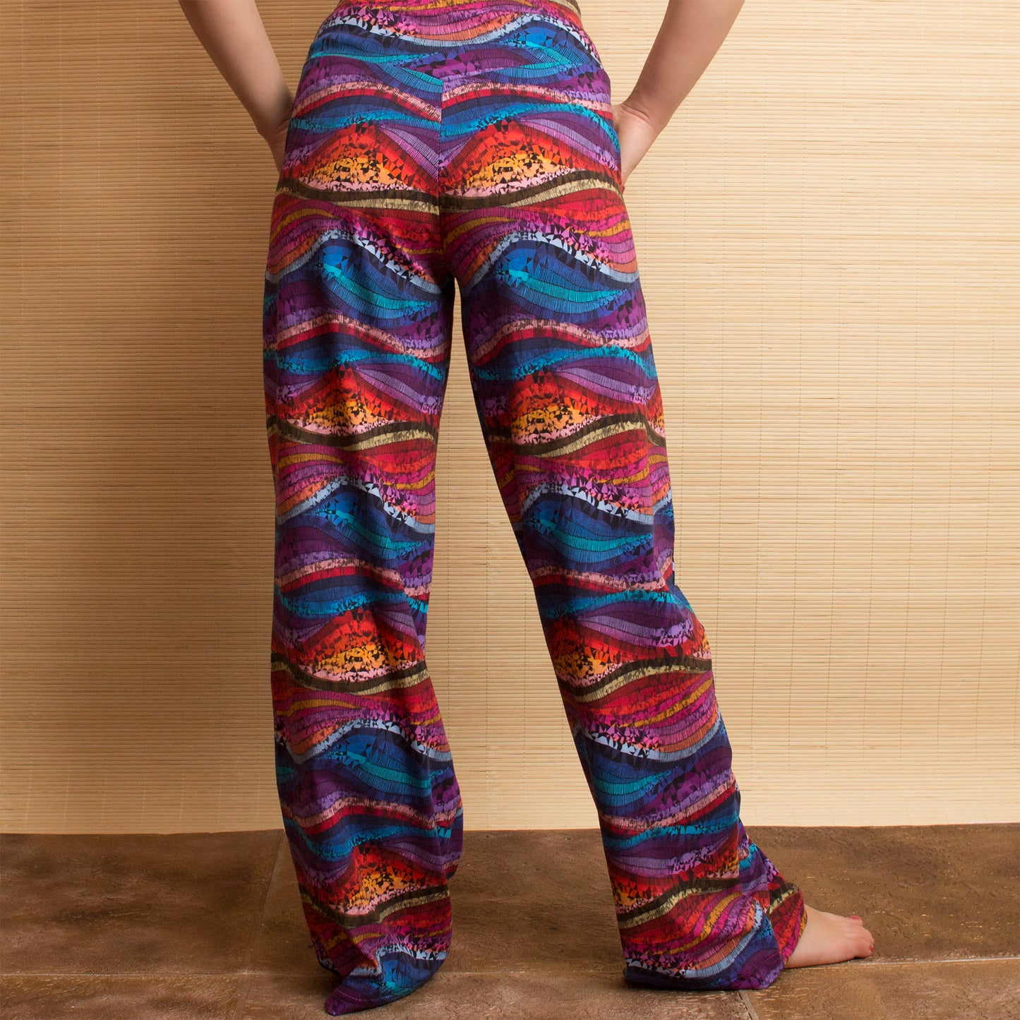 Színes Multicolor Hullám - Pamut Baggy Nadrág